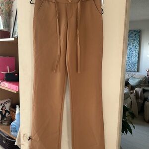 Women’s High-Rise Straight Leg Trousers — Camel